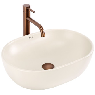 Sada Závěsné WC Focus + Umyvadlo na Desku Rea Focus Creme