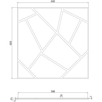 Mexen Form 04 panel ścienny akustyczny 60 x 60 cm (4szt.), filc 9 mm, fornir techniczny, Lustro - S111-60607-04-099