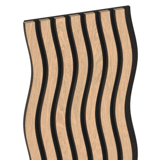 Akustické stěnové lamely Mexen Lam-SF 01 280 x 30 cm, plsť 9 mm, technická dýha, bělený dub - S106-280-01-040