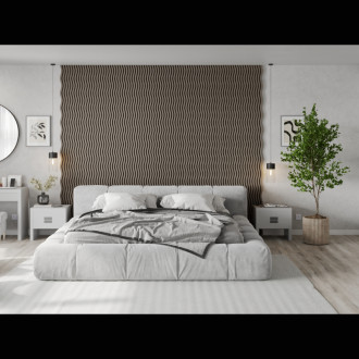 Akustické stěnové lamely Mexen Lam-SF 01 280 x 30 cm, plsť 9 mm, technická dýha, šedý dub - S106-280-01-043