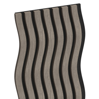 Akustické stěnové lamely Mexen Lam-SF 01 280 x 30 cm, plsť 9 mm, technická dýha, šedý dub - S106-280-01-043