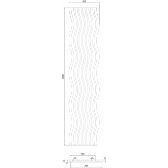 Akustické stěnové lamely Mexen Lam-SF 01 280 x 30 cm, plsť 9 mm, technická dýha, šedý dub - S106-280-01-043