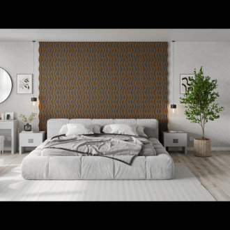 Akustické stěnové lamely Mexen Lam-SF 01 280 x 30 cm, plsť 9 mm, technická dýha, tmavý ořech - S106-280-01-044