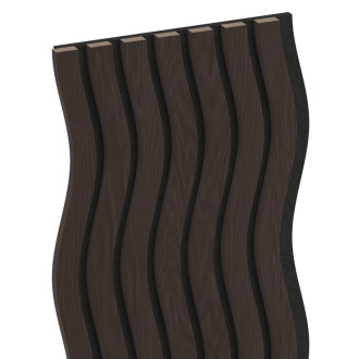 Akustické stěnové lamely Mexen Lam-SF 01 280 x 30 cm, plsť 9 mm, technická dýha, Černý dub - S106-280-01-046