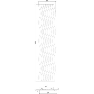 Akustické stěnové lamely Mexen Lam-SF 01 280 x 30 cm, plsť 9 mm, technická dýha, Černý dub - S106-280-01-046