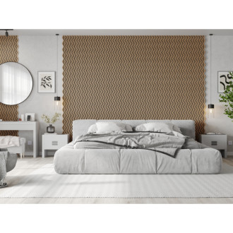 Akustické stěnové lamely Mexen Lam-SF 02 280 x 30 cm, plsť 9 mm, technická dýha, bělený dub - S106-280-02-040