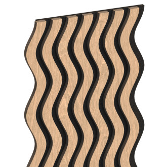 Akustické stěnové lamely Mexen Lam-SF 02 280 x 30 cm, plsť 9 mm, technická dýha, bělený dub - S106-280-02-040