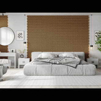 Akustické stěnové lamely Mexen Lam-SF 02 280 x 30 cm, plsť 9 mm, technická dýha, přírodní dub - S106-280-02-042