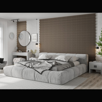 Akustické stěnové lamely Mexen Lam-SF 02 280 x 30 cm, plsť 9 mm, technická dýha, šedý dub - S106-280-02-043