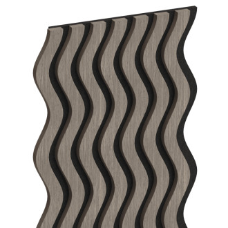 Akustické stěnové lamely Mexen Lam-SF 02 280 x 30 cm, plsť 9 mm, technická dýha, šedý dub - S106-280-02-043