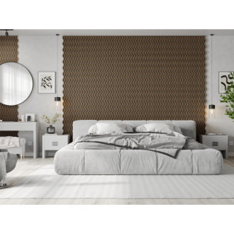 Akustické stěnové lamely Mexen Lam-SF 02 280 x 30 cm, plsť 9 mm, technická dýha, tmavý ořech - S106-280-02-044