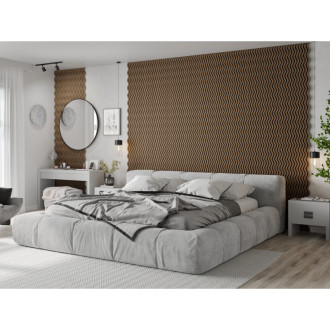 Akustické stěnové lamely Mexen Lam-SF 02 280 x 30 cm, plsť 9 mm, technická dýha, tmavý ořech - S106-280-02-044