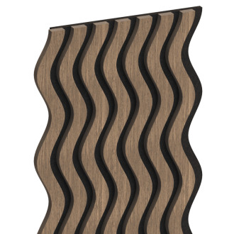 Akustické stěnové lamely Mexen Lam-SF 02 280 x 30 cm, plsť 9 mm, technická dýha, tmavý ořech - S106-280-02-044
