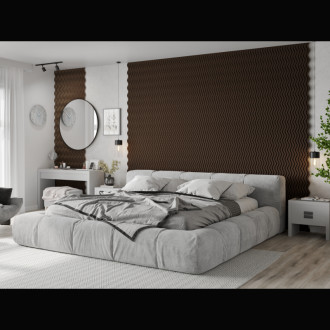 Akustické stěnové lamely Mexen Lam-SF 02 280 x 30 cm, plsť 9 mm, technická dýha, dub Mocca - S106-280-02-045