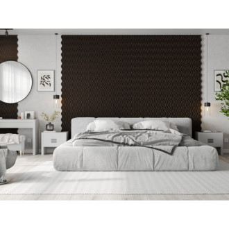 Akustické stěnové lamely Mexen Lam-SF 02 280 x 30 cm, plsť 9 mm, technická dýha, Černý dub - S106-280-02-046