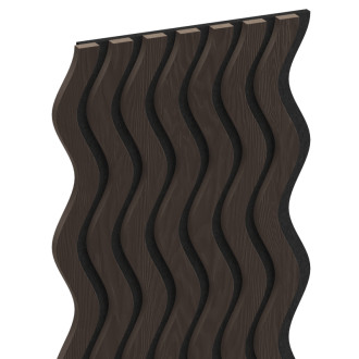 Akustické stěnové lamely Mexen Lam-SF 02 280 x 30 cm, plsť 9 mm, technická dýha, Černý dub - S106-280-02-046