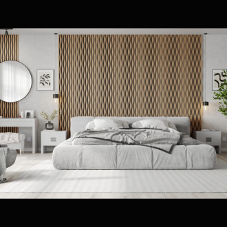 Akustické stěnové lamely Mexen Lam-SF 26 280 x 30 cm, plsť 9 mm, technická dýha, bělený dub - S106-280-26-040