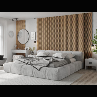 Akustické stěnové lamely Mexen Lam-SF 26 280 x 30 cm, plsť 9 mm, technická dýha, bělený dub - S106-280-26-040