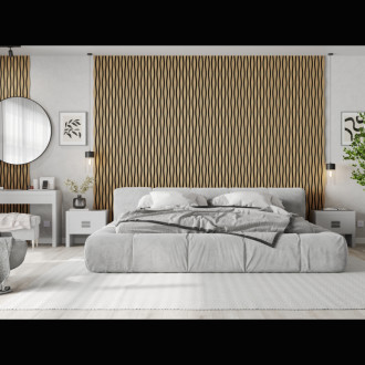 Akustické nástěnné lamely Mexen Lam-SF 26 280 x 30 cm, plsť 9 mm, technická dýha, klasický dub - S106-280-26-041