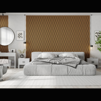 Akustické stěnové lamely Mexen Lam-SF 26 280 x 30 cm, plsť 9 mm, technická dýha, přírodní dub - S106-280-26-042