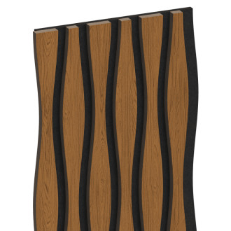 Akustické stěnové lamely Mexen Lam-SF 26 280 x 30 cm, plsť 9 mm, technická dýha, přírodní dub - S106-280-26-042