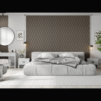 Akustické nástěnné lamely Mexen Lam-SF 26 280 x 30 cm, plsť 9 mm, technická dýha, šedý dub - S106-280-26-043