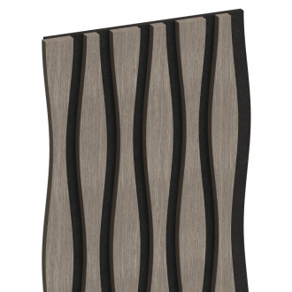 Akustické nástěnné lamely Mexen Lam-SF 26 280 x 30 cm, plsť 9 mm, technická dýha, šedý dub - S106-280-26-043