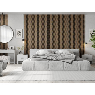Akustické nástěnné lamely Mexen Lam-SF 26 280 x 30 cm, plsť 9 mm, technická dýha, tmavý ořech - S106-280-26-044