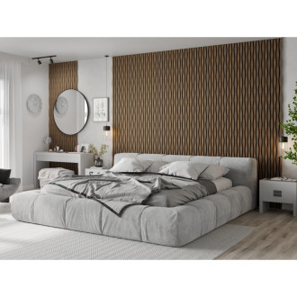 Akustické nástěnné lamely Mexen Lam-SF 26 280 x 30 cm, plsť 9 mm, technická dýha, tmavý ořech - S106-280-26-044