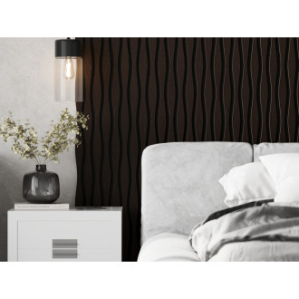 Akustické stěnové lamely Mexen Lam-SF 26 280 x 30 cm, plsť 9 mm, technická dýha, Černý dub - S106-280-26-046