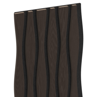 Akustické stěnové lamely Mexen Lam-SF 26 280 x 30 cm, plsť 9 mm, technická dýha, Černý dub - S106-280-26-046
