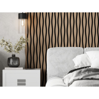 Akustické nástěnné lamely Mexen Lam-SF 26 280 x 30 cm, 9mm plsť, technická dýha, světlý ořech - S106-280-26-047