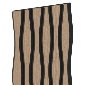 Akustické nástěnné lamely Mexen Lam-SF 26 280 x 30 cm, 9mm plsť, technická dýha, světlý ořech - S106-280-26-047