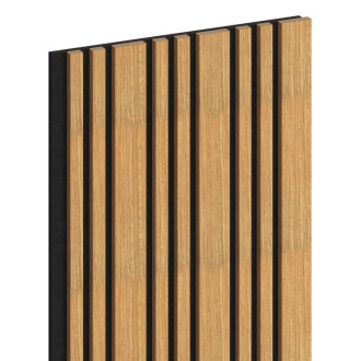 Akustické stěnové lamely Mexen Lam-F Slim 01 280 x 36,5 cm, plsť 9 mm, technická dýha, Classic Oak - S107-280-01-041