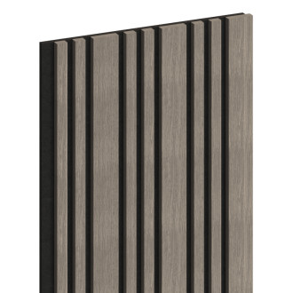 Akustické stěnové lamely Mexen Lam-F Slim 01 280 x 36,5 cm, plsť 9 mm, technická dýha, šedý dub - S107-280-01-043