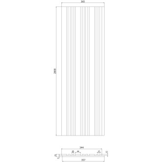 Akustické stěnové lamely Mexen Lam-F Slim 01 280 x 36,5 cm, plsť 9 mm, technická dýha, šedý dub - S107-280-01-043