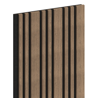 Akustické nástěnné lamely Mexen Lam-F Slim 01 280 x 36,5 cm, 9mm plsť, technická dýha, tmavý ořech - S107-280-01-044