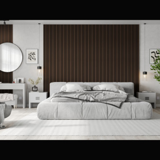 Akustické nástěnné lamely Mexen Lam-F Slim 01 280 x 36,5 cm, plsť 9 mm, technická dýha, dub Mocca - S107-280-01-045