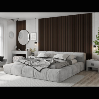 Akustické nástěnné lamely Mexen Lam-F Slim 01 280 x 36,5 cm, plsť 9 mm, technická dýha, dub Mocca - S107-280-01-045
