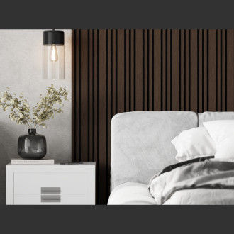 Akustické nástěnné lamely Mexen Lam-F Slim 01 280 x 36,5 cm, plsť 9 mm, technická dýha, dub Mocca - S107-280-01-045