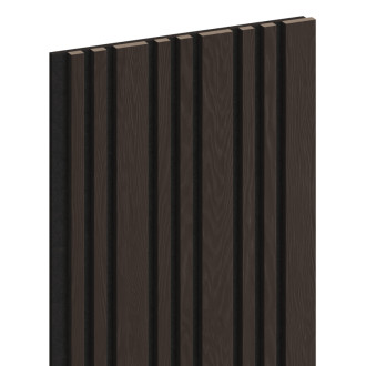 Akustické stěnové lamely Mexen Lam-F Slim 01 280 x 36,5 cm, plsť 9 mm, technická dýha, Černý dub - S107-280-01-046