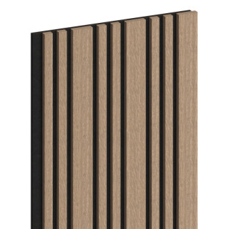 Akustické nástěnné lamely Mexen Lam-F Slim 01 280 x 36,5 cm, 9mm plsť, technická dýha, světlý ořech - S107-280-01-047