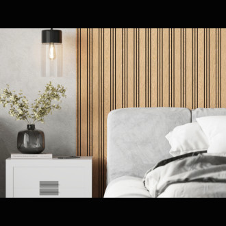 Akustické stěnové lamely Mexen Lam-F Nano 01 280 x 32,4 cm, plsť 9 mm, technická dýha, Classic Oak - S108-280-01-041