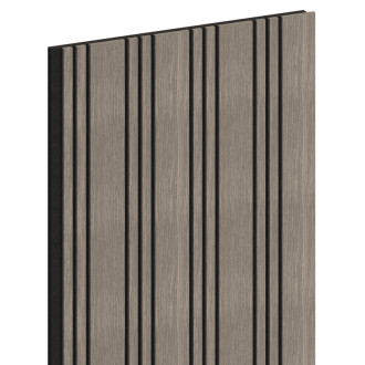 Akustické stěnové lamely Mexen Lam-F Nano 01 280 x 32,4 cm, plsť 9 mm, technická dýha, šedý dub - S108-280-01-043