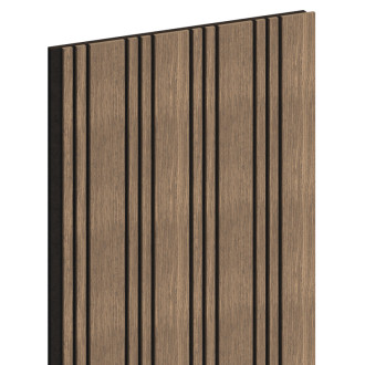 Akustické stěnové lamely Mexen Lam-F Nano 01 280 x 32,4 cm, plsť 9 mm, technická dýha, tmavý ořech - S108-280-01-044