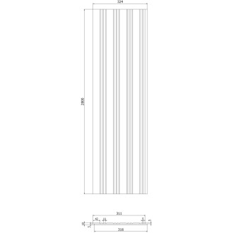 Akustické stěnové lamely Mexen Lam-F Nano 01 280 x 32,4 cm, plsť 9 mm, technická dýha, světlý ořech - S108-280-01-047