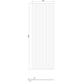 Mexen Ovalo 01 drážkované flexibilní nástěnné lamely 280 x 36 cm, technická dýha, Černý dub - S130-280-01-046