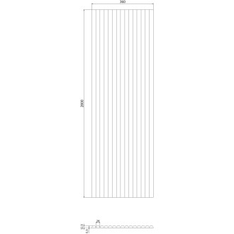 Mexen Ovalo 02 drážkované flexibilní nástěnné lamely 280 x 36 cm, technická dýha, bělený dub - S130-280-02-040