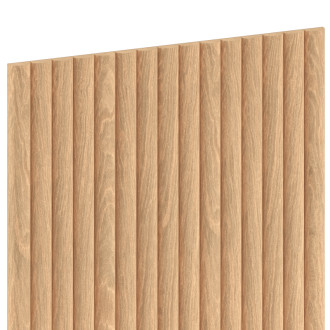 Mexen Ovalo 03 drážkované flexibilní nástěnné lamely 280 x 36 cm, technická dýha, bělený dub - S130-280-03-040
