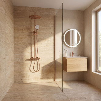 Sprchová sada s termostatem REA Drop Brush Copper